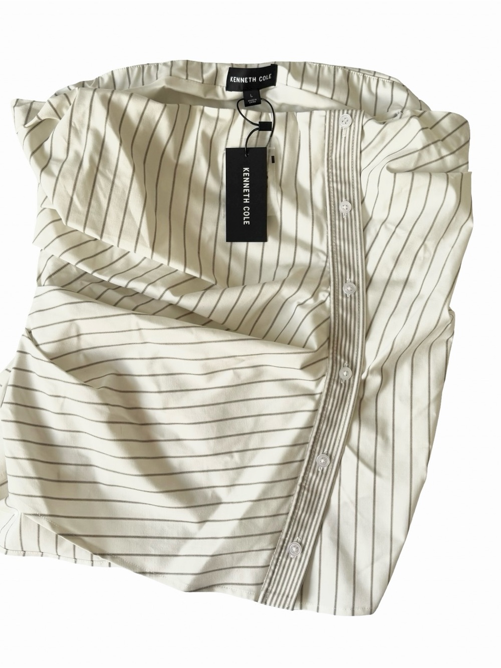 NWT Kenneth Cole Women's Strapless Fitted Side-Pleat Top